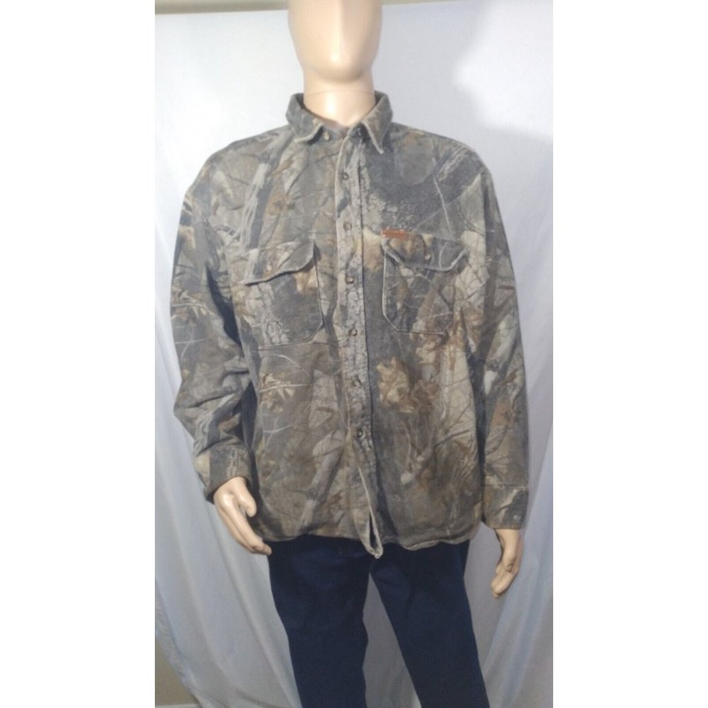 Mens John Richland Bros Woolrich Realtree Camoflauge Button Up Jacket Size 2XL